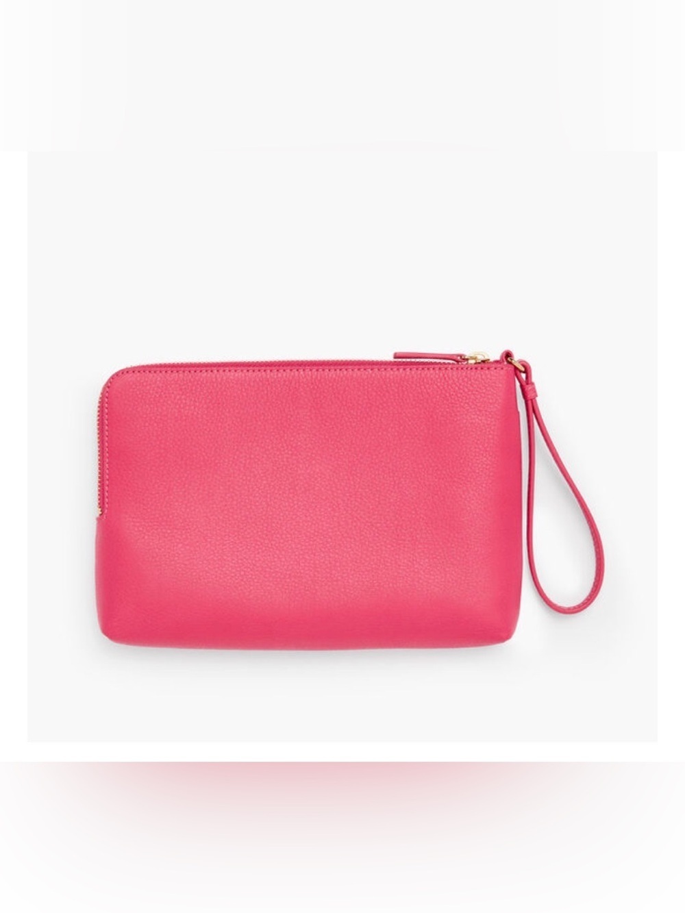 TALBOTS ZIP TOP WRISTLET - PEBBLED LEATHER NWT PINK